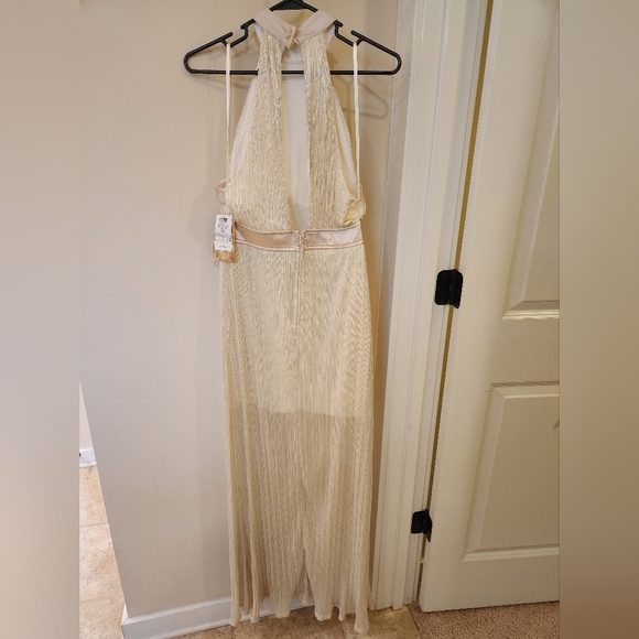 Trixxi Long Gown Gold and White - Picture 2 of 6